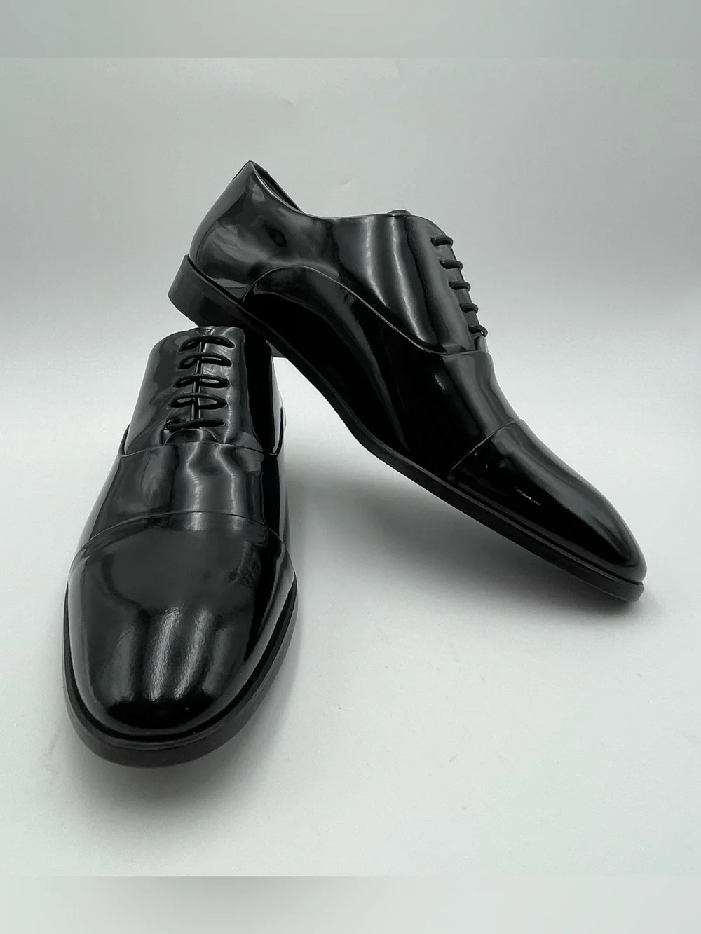 VELLAPAIS Scotland CapToe SZ 12 Black Patent Leather Oxford Dress Shoe MSRP $329